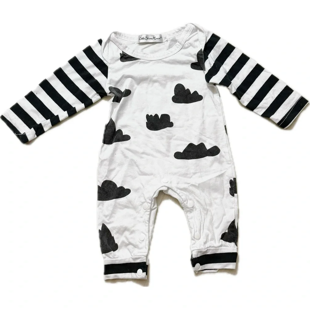 Striped‎ Cloud Print Kids Footie